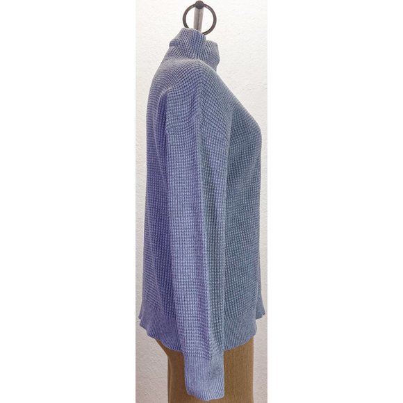 EUC Michael Kors Grey Cotton Turtleneck Midweight Knit Textured Logo Sweater - Picture 4 of 7